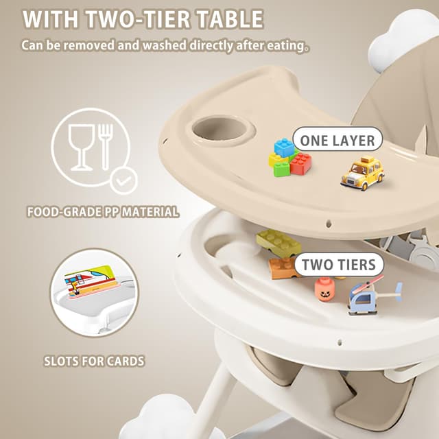 Detalle de UBRAVOO 3-in-1 Babyhochstuhl für ab 6 Monate