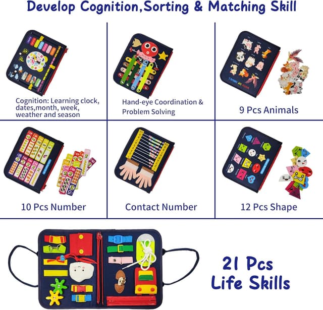 Detalle 2 de LearnToy Montessori Busy Board 3+