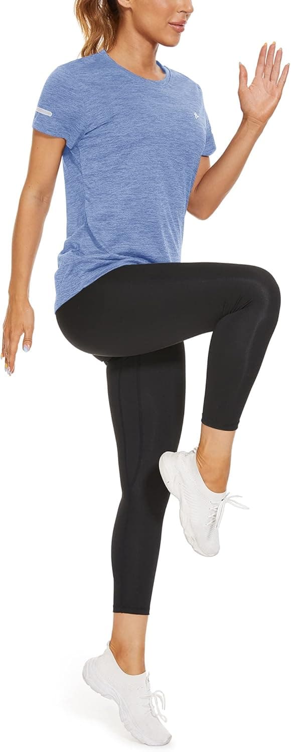 Thumbnail 6 de KEFITEVD Ladies Short Sleeve Sport Top – Quick-Dry Running T-Shirt with Reflective Details