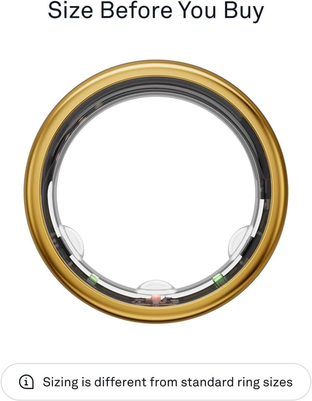 Detalle de Oura Ring Gen3 Horizon, misura 13 in Gold: monitora sonno e frequenza cardiaca fino a 7 giorni