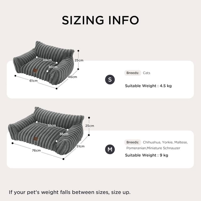 Thumbnail 5 de Bedsure Washable Cat Sofa Bed 61x46x25cm