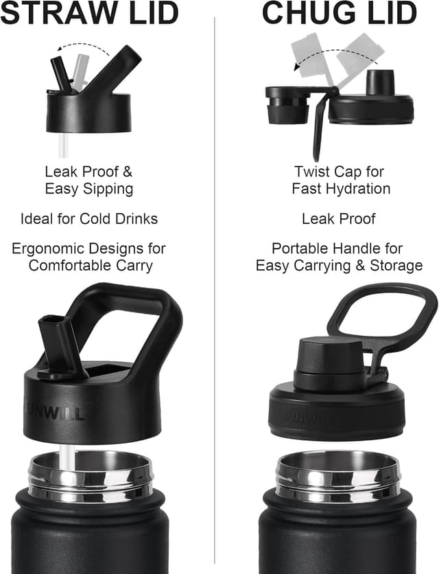 Thumbnail 1 de SUNWILL Metal Water Bottle 650 ml insulated bottle 🥤