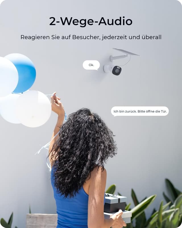 Detalle 2 de Reolink 4K Solar Überwachungskamera Aussen Akku (Argus Eco Ultra+): WLAN 2,4/5 GHz, 8MP Farbnachtsicht