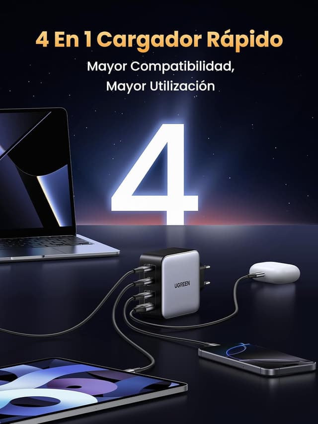 Thumbnail 1 de UGREEN Nexode 100W Cargador USB C GAN 4 Puertos ⚡