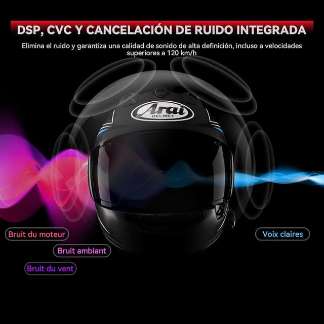 Detalle 2 de XGP X1 Auriculares casco moto Bluetooth V5.3 60 h