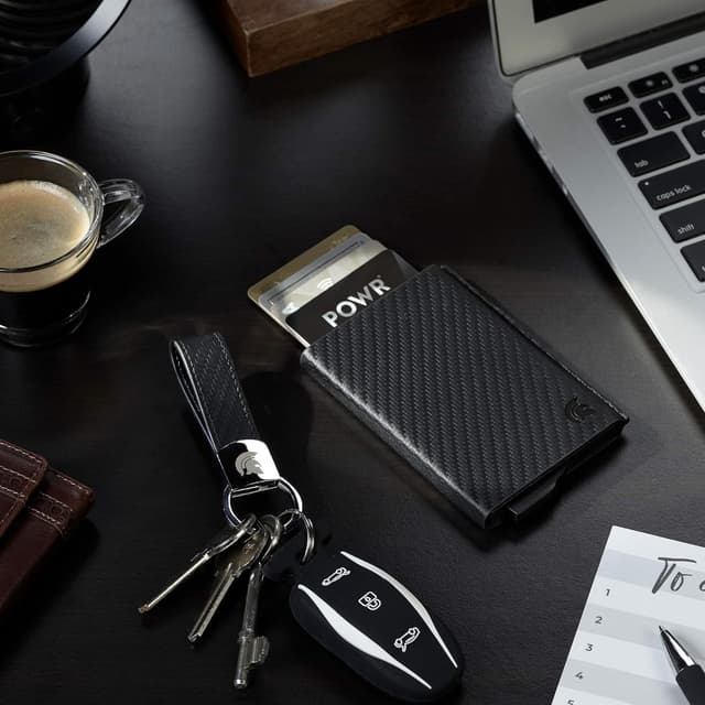 Thumbnail 4 de POWR Carbon Fibre Metal Card Holder slim RFID wallet 💳