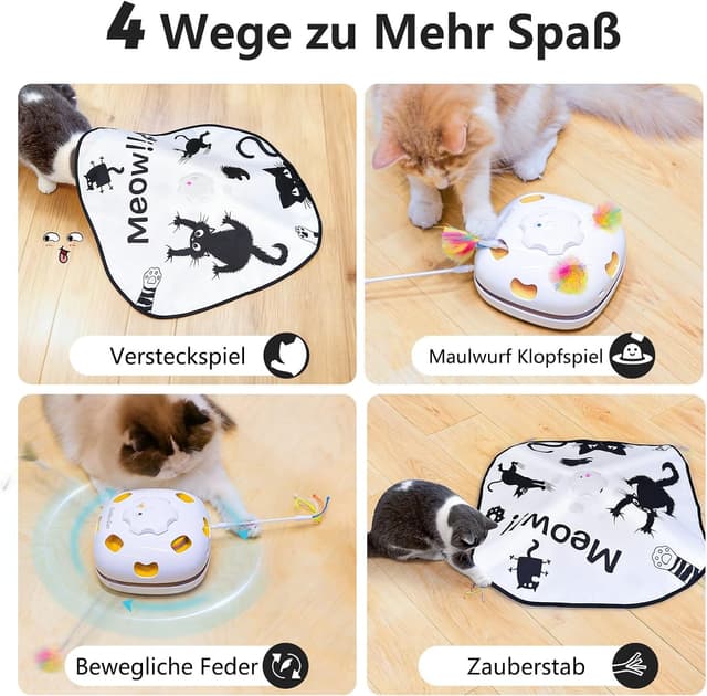 Detalle 2 de GoldenSun Katzenspielzeug 4‑in‑1 Wiederaufladbar
