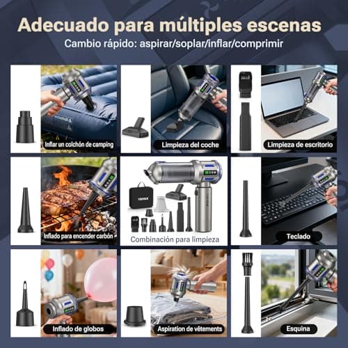 Thumbnail 6 de Yomile Aspirador de Mano 4 en 1 sin cable 27.000Pa/120W (27000Pa) con batería 9000mAh y USB‑C