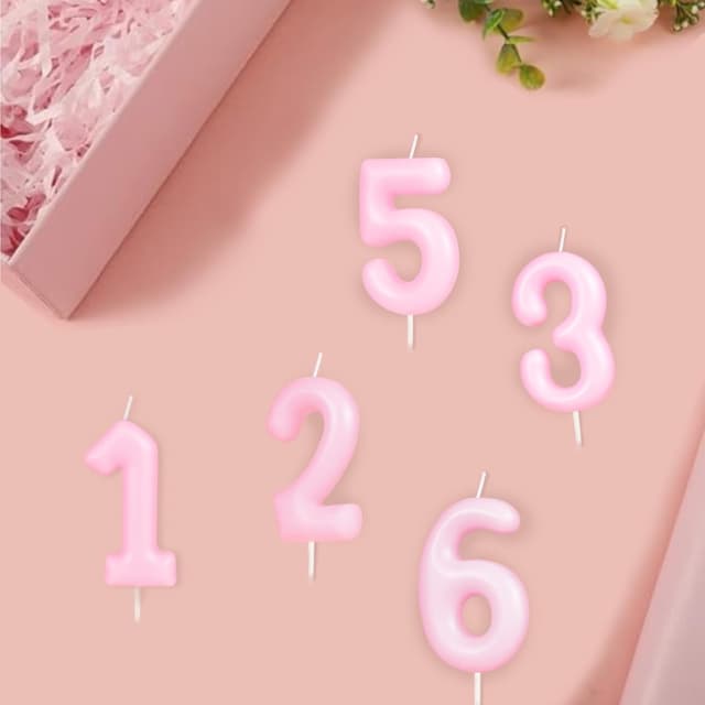 Detalle de Hongplus Macaron Pink Number 17 Candle – pastel “17” birthday cake topper