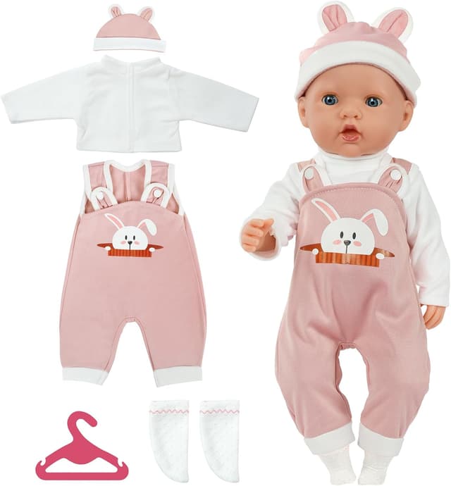 Imagen de Aolso Hooded Rabbit Overalls for 14–18in dolls en OfertitasTOP