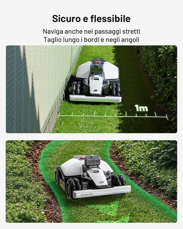 Detalle 2 de Mammotion LUBA mini AWD LiDAR (3D + Vision) – robot tagliaerba senza fili con mappatura automatica e modulo 4G