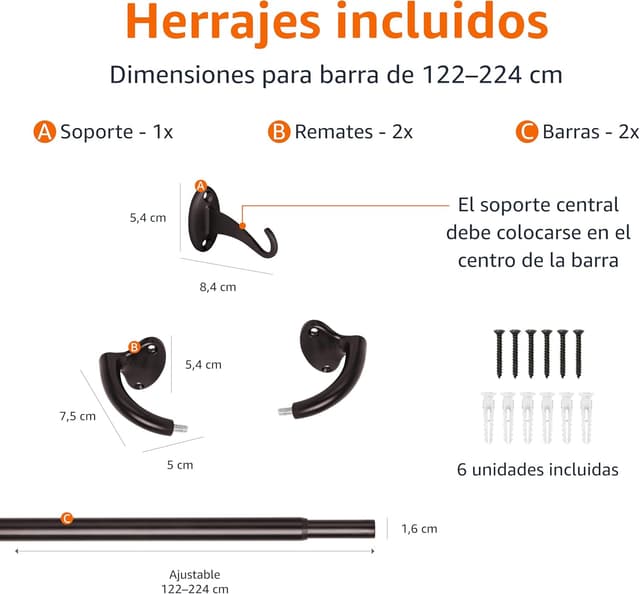 Thumbnail 3 de Amazon Basics – Barra de cortina oscurecedora, Bronce 🛋