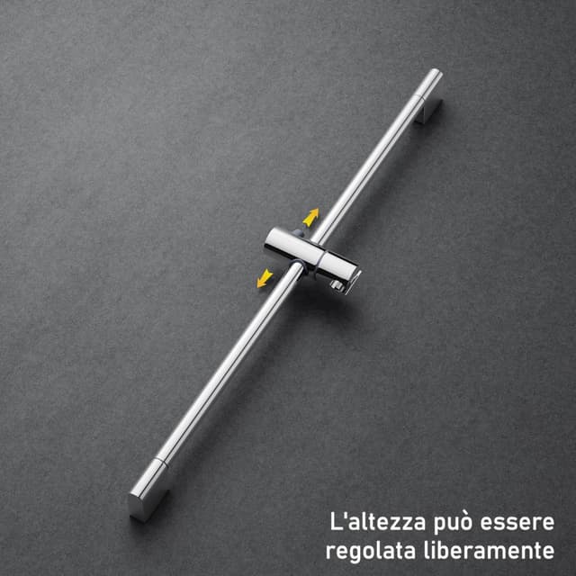 Detalle 2 de Asta doccia saliscendi Morado in acciaio inox, binario cromo regolabile in altezza (70 cm)