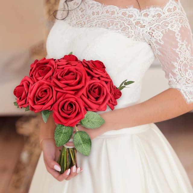 Thumbnail 6 de Mocoosy 50PCS Red Artificial Roses for Decor