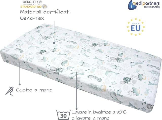 Thumbnail 2 de Medi Partners Lenzuola Lettino Neonato 60x120