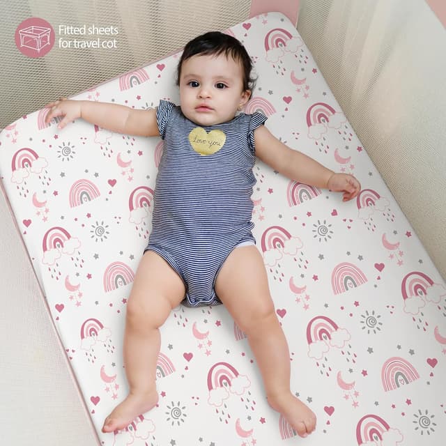 Detalle de FIEMOL Travel Cot Sheets 95x65cm