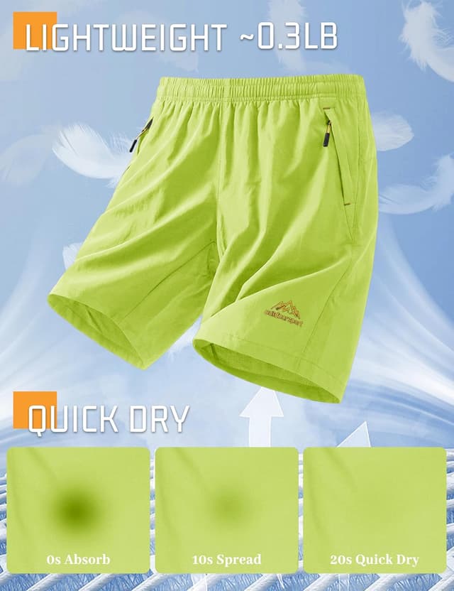 Detalle de TACVASEN Men’s Quick-Drying Training Shorts with Zip Pockets