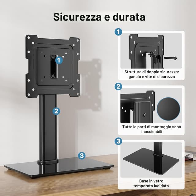Detalle 2 de BONTEC Supporto TV 30 kg per schermi 23–42"