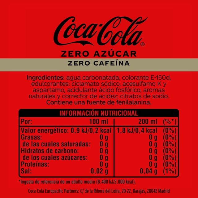 Thumbnail 2 de Coca-Cola Zero Azúcar Zero Cafeína, Pack 10 mini latas 🥤