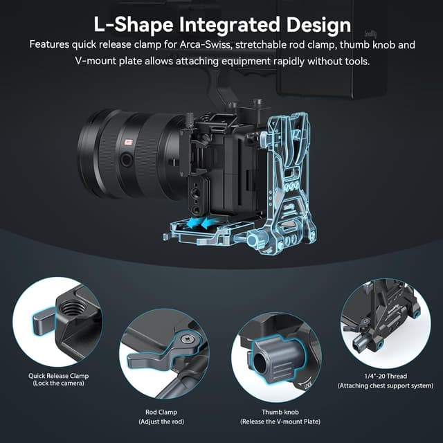 Detalle 2 de SMALLRIG 4063 V-Mount Battery Plate for DSLR