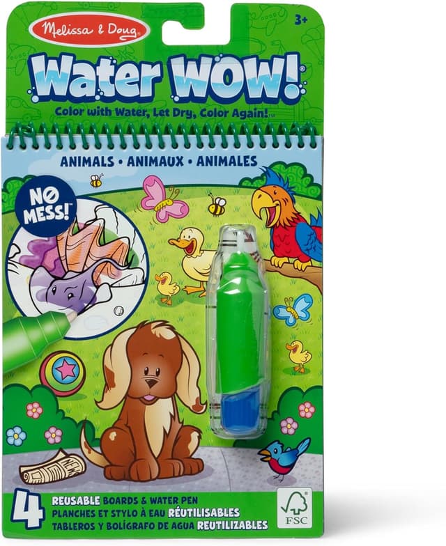 Detalle de Melissa & Doug Water Wow Malbuch Tiere