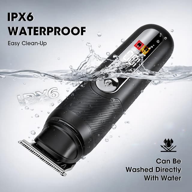 Detalle 1 de Misuke Manscape Body & Pubic Hair Trimmer for Men (Groin & Ball Trimmer) – IPX6 Waterproof Electric Grooming Kit