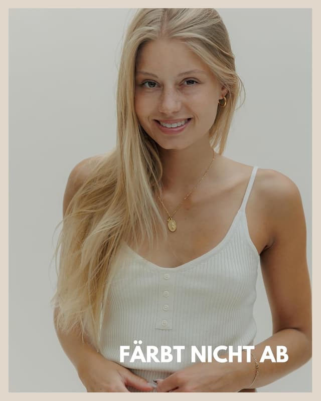 Detalle de GD GOOD.designs Maria Kette für Damen – wasserfeste Madonna-Halskette aus Edelstahl mit kleinem Kreuz, 42+5 cm verstellbar