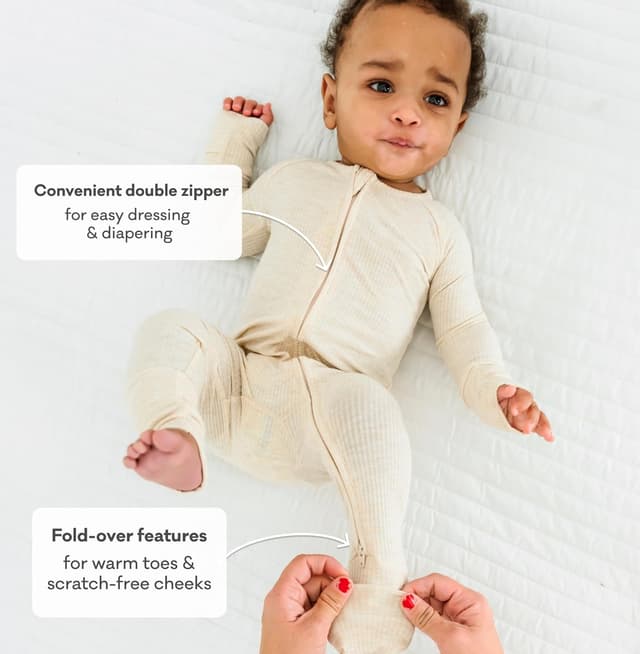 Detalle de Little Sleepies 2-Way Zipper Baby Pajamas