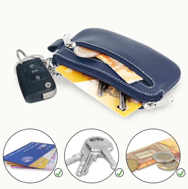 Detalle de Schlüsseletui mit 2 Reißverschlussfächern