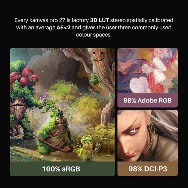 Detalle de Huion Kamvas Pro 27 4K UHD Drawing Tablet with Screen (PenTech 4.0, 27-inch, Adobe RGB 98%)