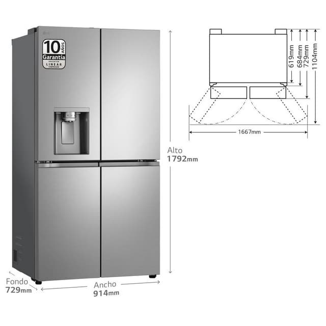 Thumbnail 1 de LG GML960PYBE Frigorífico Americano Acero Inoxidable Antihuellas ❄️