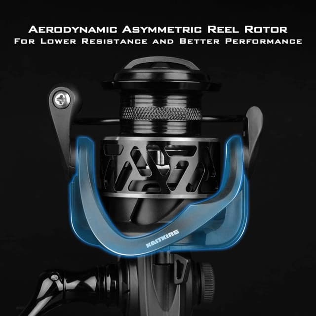 Detalle de KastKing Zephyr Spinning Reels (7+1/6+1 BB, Carbon Fiber Drag, Sizes 500/1000 SFS) – ICE Fishing Ready
