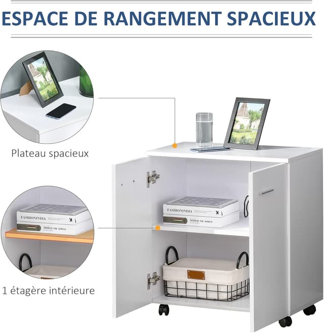Detalle 2 de HOMCOM buffet rangement 60 x 35 x 65 cm