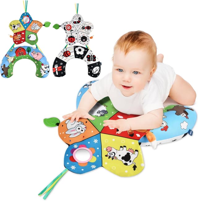 Detalle de Vicloon cuscino 3 in 1 per tummy time con giochi, massaggiagengive e specchietto