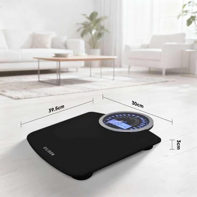 Detalle de EILISON Highly Advance 2-in-1 Digital & Analog Weighing Scale (Black) with Height Measurement