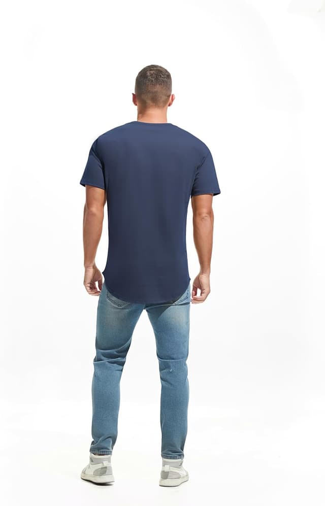 Detalle 2 de Herren Rundhalsmantel T-Shirt mit 100% Baumwolle