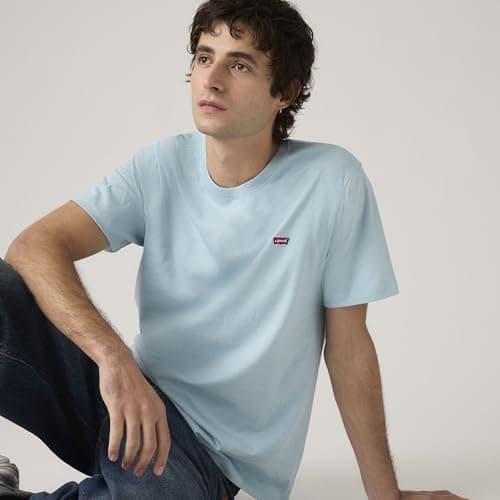 Detalle de Levi's SS Original Housemark Tee Forget-Me-Not: camiseta básica para combinar con todo