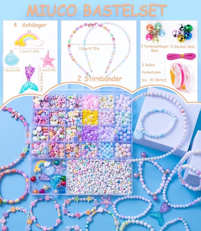 Detalle de MiuCo Perlen Set Kinderarmbänder ab 5 Jahren