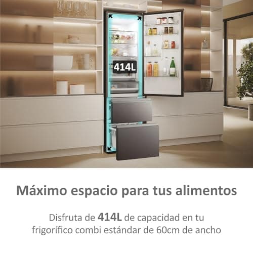 Detalle 2 de Haier 3D 60 Series 5 HTW5620CNMP: frigorífico combi Total No Frost con WiFi y My Zone Pro