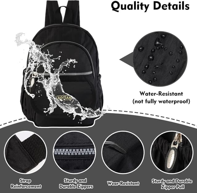 Detalle de AOTIAN Mini-Rucksack für Mädchen & Damen, leicht, lässiger Daypack mit 7 Liter Volumen