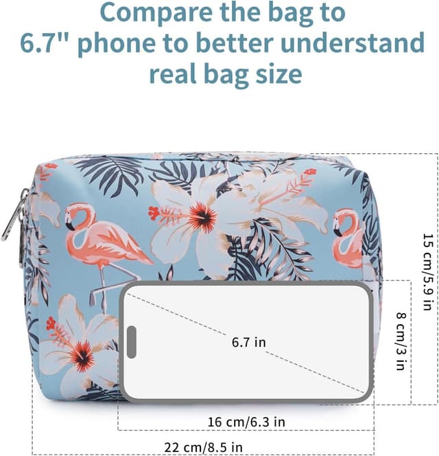 Thumbnail 5 de Large Makeup Bag Aqua Flamingo, Large
