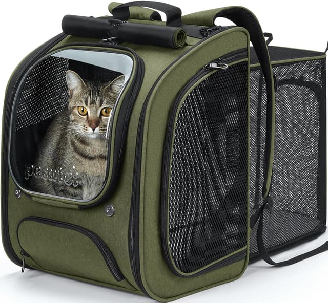Detalle de pecute Cat Backpack Expandable – Large space bubble window carrier for walking, hiking & travel