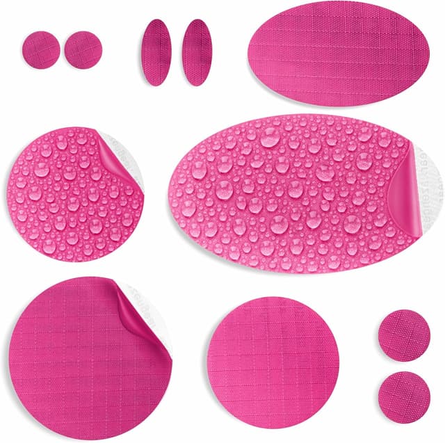 Detalle de aZengear Repair Patches Stick-On Waterproof Kit (30+ colours, 11 pieces) for down jackets, tents, shoes & more