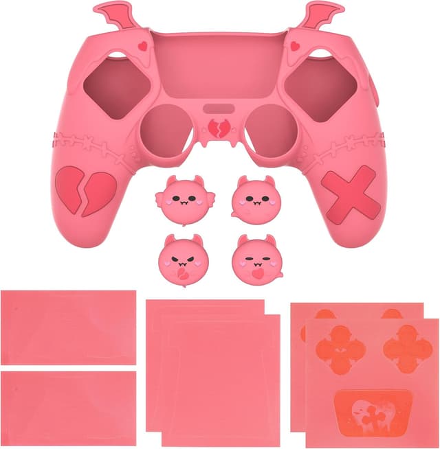 Thumbnail 6 de PlayVital Gothic Imp Silicone Case for PS5 Controller (Peach Pink) with 4 Thumb Grips & Stickers