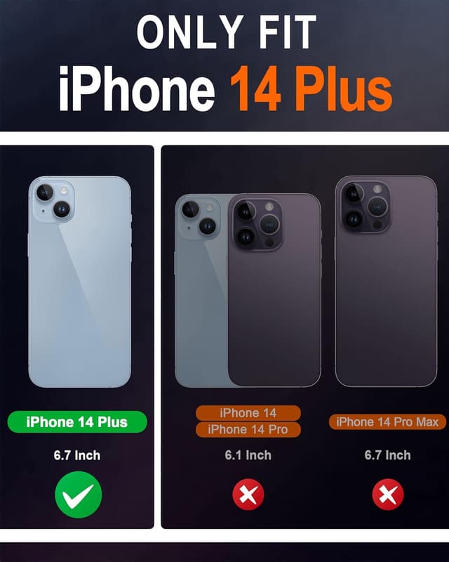 Detalle de SHIELDON Hülle für iPhone 14 Plus 5G: Leder-Tasche mit Kartenfach, Magnetverschluss, RFID-Schutz und Klapp-Ständer