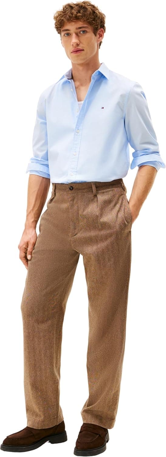 Detalle 2 de Tommy Hilfiger Men’s Flex Poplin Kent Collar Slim Fit Shirt