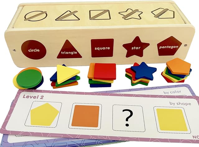 Detalle 2 de Dailyfunn Montessori Toys Color & Shape Sorting Box for Toddlers 🎲