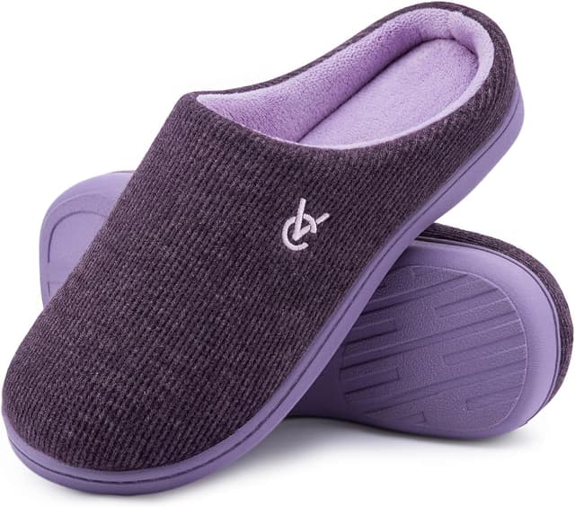 Detalle de VeraCosy Women’s Two-Tone Slippers with Memory Foam & Non-slip TPR Sole