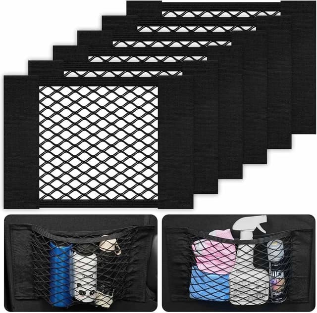 Detalle de AOOWU Filet coffre voiture 6 pièces 30 x 25 cm : rangement élastique à coller
