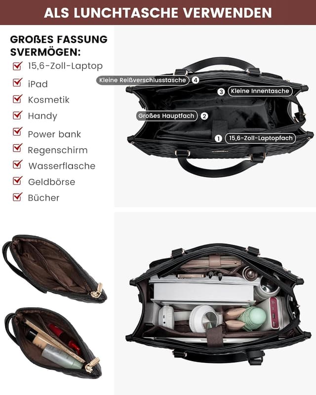 Thumbnail 4 de LOVEVOOK Laptoptasche 15,6 Zoll Lunchfach